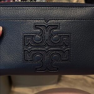 Tory Burch Navy Blue Leather Wallet
